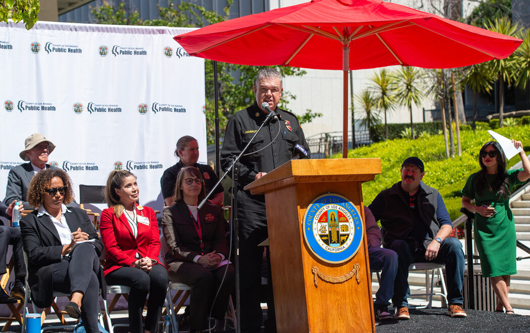 On Monday, April 1, 2024, the County of Los Angeles Fire Department (LACoFD) participated in a press conference hosted by the Los Angeles County Department of Public Health (DPH) to mark the successful completion of the 2023 Heart Heroes Campaign and launch the new Community Readiness Champions Initiative.