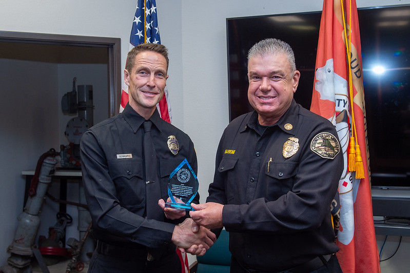 On Tuesday, November 12, 2024, County of Los Angeles Fire Department (LACoFD) Fire Fighter Specialist (FFS) Ryan Gennaro was honored as the Fire Prevention Division’s 32nd Annual Perpetual Award of Excellence recipient.