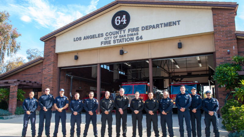 (LACoFD) Fire Chief Anthony C. Marrone was joined by Deputy Fire Chief Eleni Pappas and Congressman Gil Cisneros as they visited with firefighters across the East Regional Operations Bureau on Thanksgiving Day.