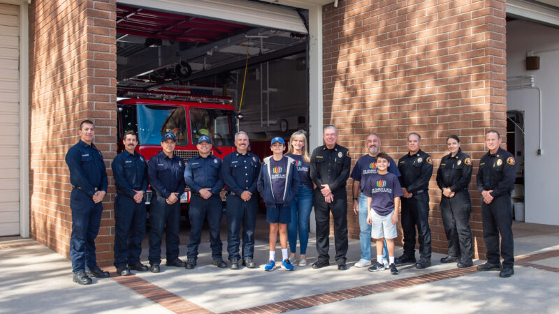 (LACoFD) Fire Chief Anthony C. Marrone was joined by Deputy Fire Chief Eleni Pappas and Congressman Gil Cisneros as they visited with firefighters across the East Regional Operations Bureau on Thanksgiving Day.