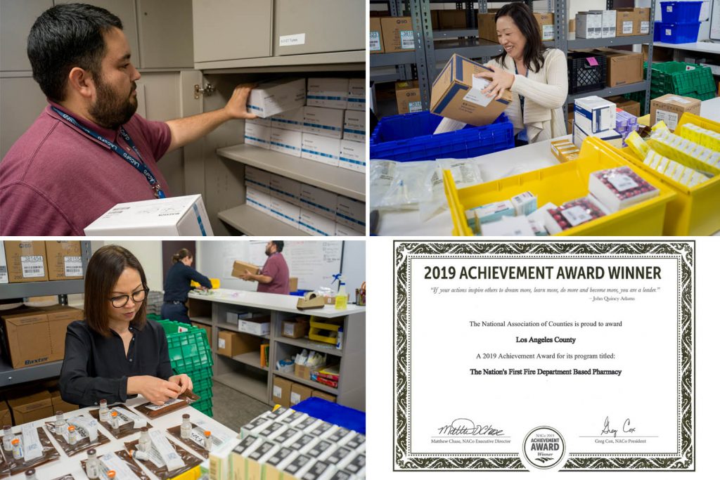 The National Association of Counties (NACo) honored the Los Angeles County Fire Department (LACoFD) with a 2019 Achievement Award, in the category of Risk and Emergency Management, for creating the nation's first fire department-based pharmacy.