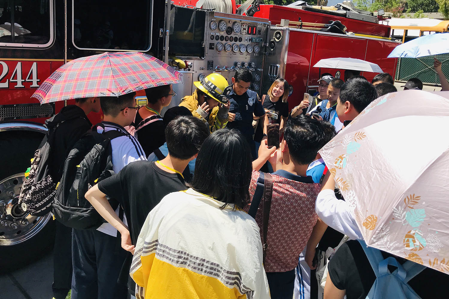 Exchange Students Tour Fire Station 44