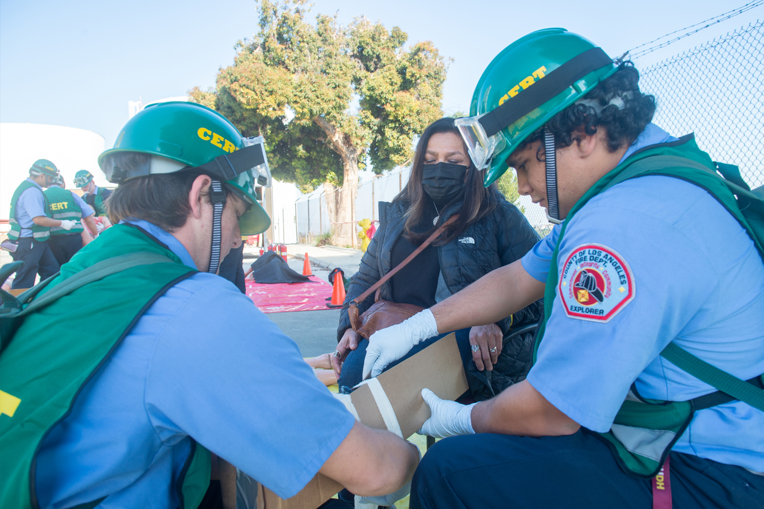 More than 50 Los Angeles County Fire Department (LACoFD) Fire Explorers completed the 20-hour Community Emergency Response Team (CERT) training and earned a certificate of completion on Saturday, January 28, 2023.
