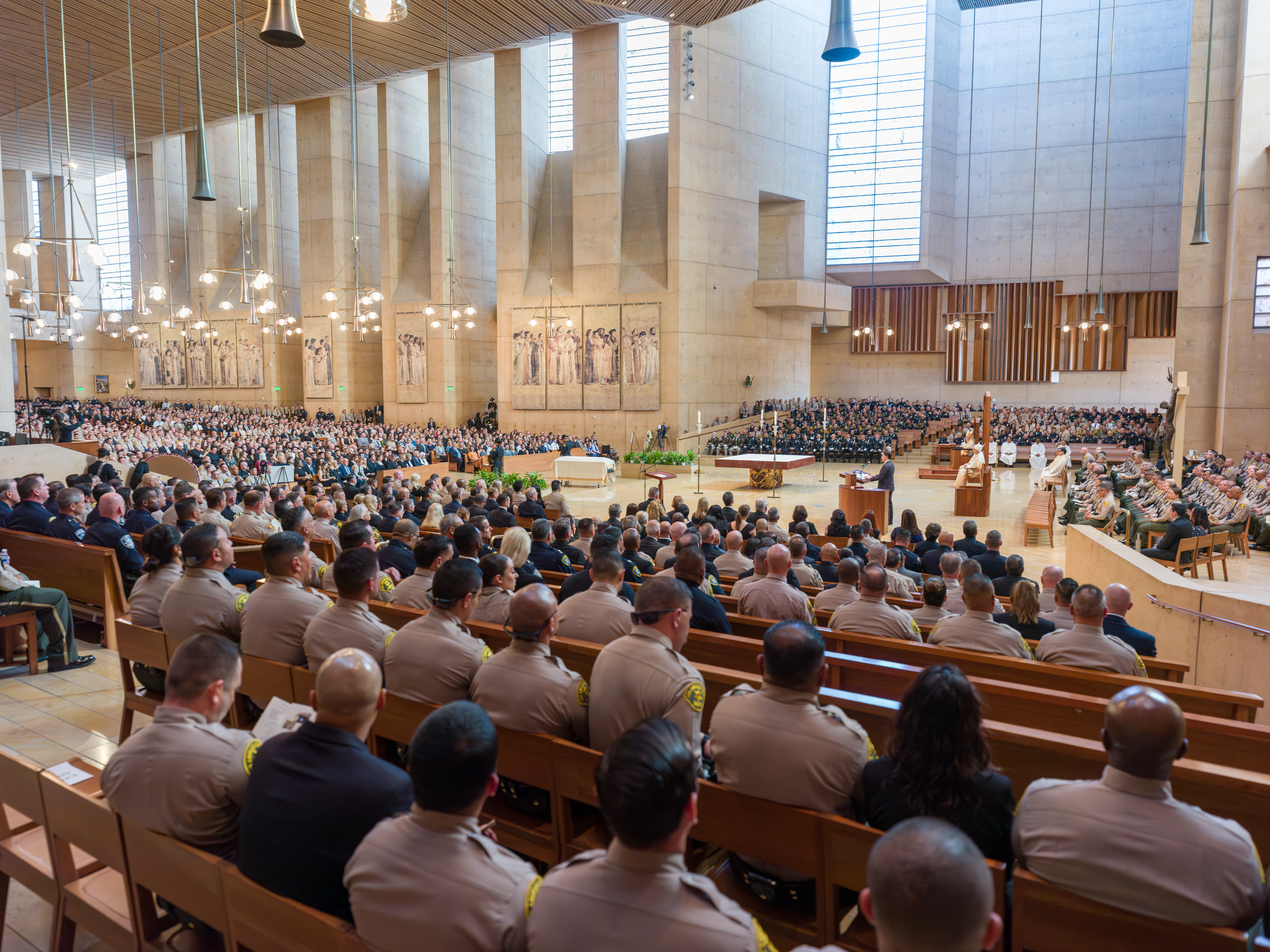 On Thursday morning, October 5, 2023, a funeral mass was held to honor the life and legacy of County of Los Angeles Sheriff’s Deputy Ryan Clinkunbroomer at the Cathedral of Our Lady of the Angels in Los Angeles.