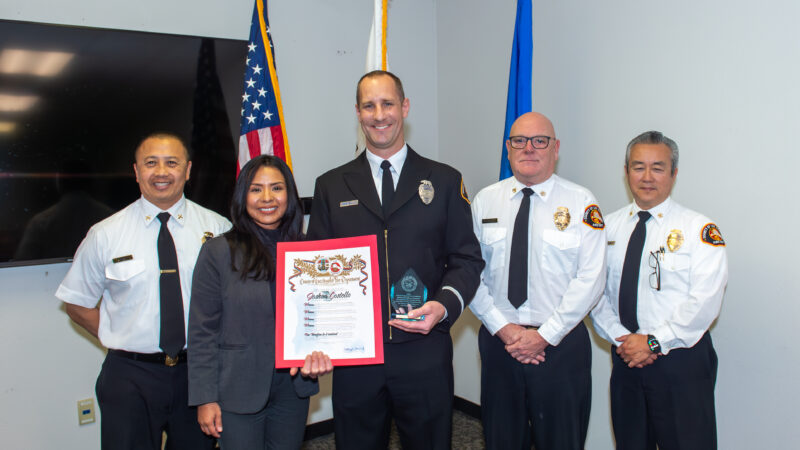 On Thursday, October 12, 2023, County of Los Angeles Fire Department (LACoFD) Fire Fighter Specialist Joshua Costello was honored as the 31st Perpetual Fire Prevention Award of Excellence recipient. This recognition also coincided with the County’s declaration of October as Fire Prevention Month.