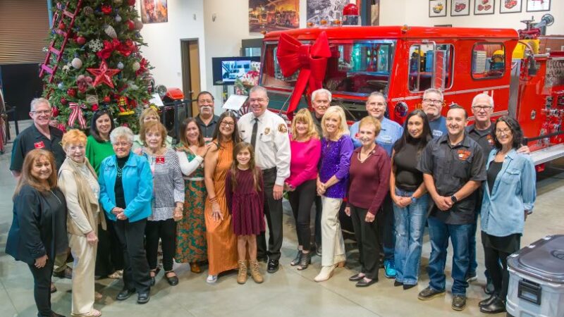 The Los Angeles County Fire Museum Board of Directors hosted the County of Los Angeles Fire Department (LACoFD) Family Support Group (FSG) and Fire Hogs Motorcycle Club for a holiday luncheon with Fire Chief Anthony C. Marrone on Tuesday, November 28, 2023, at the Fire Museum in Bellflower.