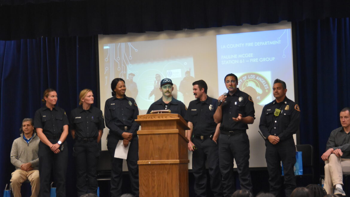 On Thursday, December 14, 2023, the County of Los Angeles Fire Department (LACoFD) presented at the annual Girls in Future Technologies (GIFT) seminar at Suzanne Middle School in the City of Walnut