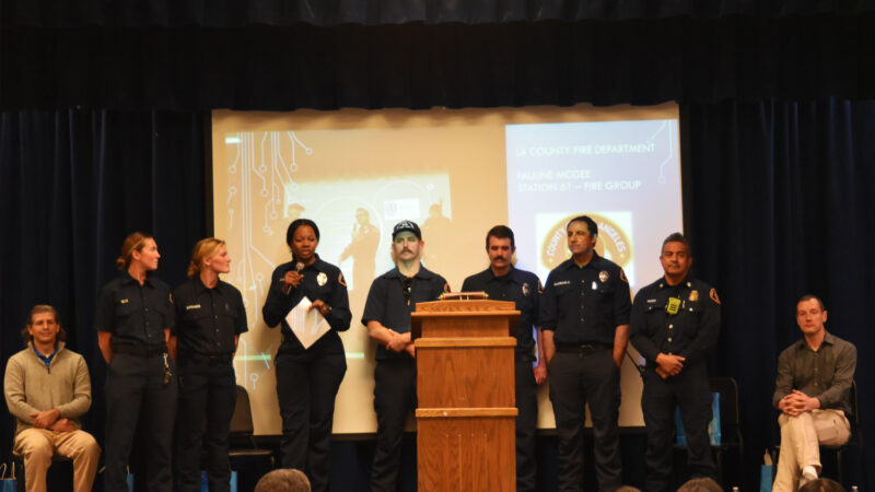On Thursday, December 14, 2023, the County of Los Angeles Fire Department (LACoFD) presented at the annual Girls in Future Technologies (GIFT) seminar at Suzanne Middle School in the City of Walnut