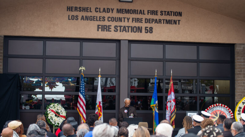 On Saturday, February 17, 2024, a dedication ceremony was held at County of Los Angeles Fire Department (LACoFD) Fire Station 58 in Ladera Heights honoring the late Assistant Fire Chief Hershel Clady.
