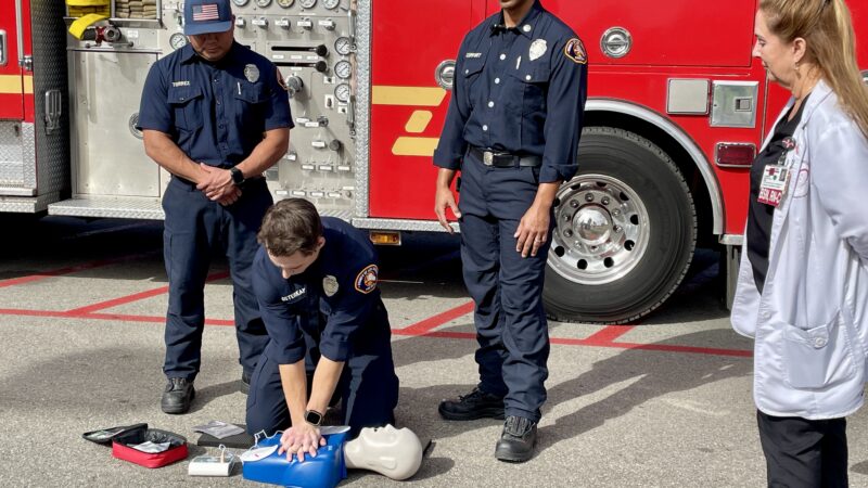 On Wednesday January 31, 2024, County of Los Angeles Fire Department (LACoFD) Engine 182 firefighters from the City of Pomona partnered with Pomona Valley Hospitals’ Heart and Vascular Center to film a Hands-Only CPR video.