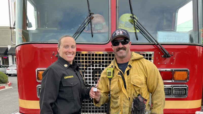 During the week of February 25, 2024, four County of Los Angeles Fire Department (LACoFD) Battalion 9 firefighters were presented with their service pins.