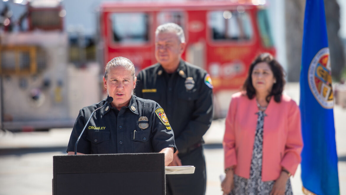 On Wednesday, June 26, 2024, the County of Los Angeles Fire Department (LACoFD) was joined by County of Los Angeles First District Supervisor, Hilda L. Solis, Los Angeles Fire Department (LAFD) Fire Chief Kristin M. Crowley, and other public safety partners for the joint LACoFD-LAFD annual Fourth of July Press Conference.