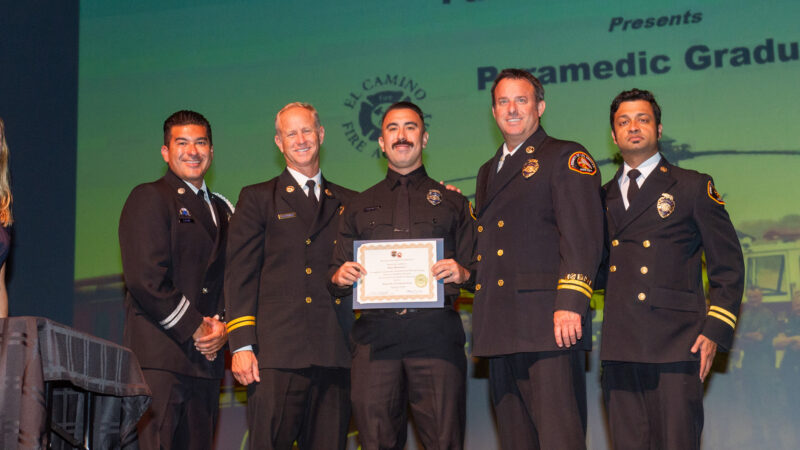 On Thursday, September 19, 2024, three members of Paramedic Training Institute (PTI) Class 267, were recognized in a graduation ceremony held at the El Camino Community College in Torrance for successfully completing the paramedic program.
