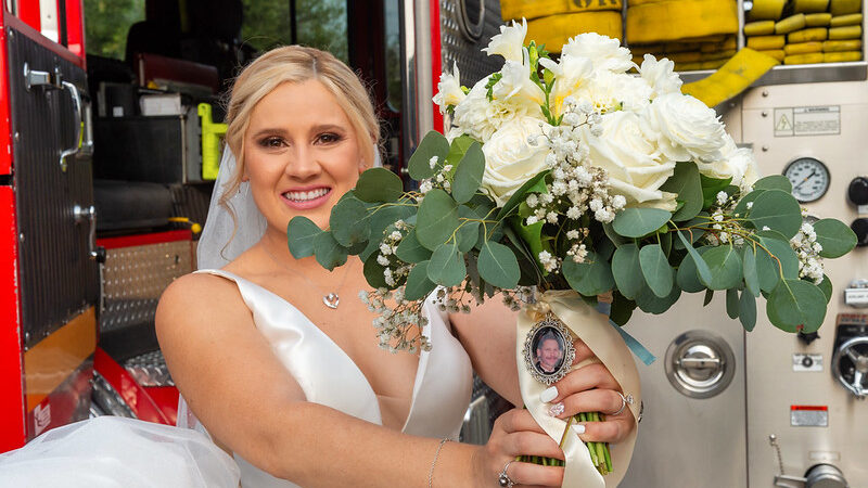 On Sunday, October 27, 2024, Ashley Weiss, daughter of fallen County of Los Angeles Fire Department (LACoFD) Fire Fighter Dale R. Weiss (1995) and Family Support Group Coordinator Ingrid Weiss, received a first-class escort from Engine 62 firefighters to her wedding ceremony.