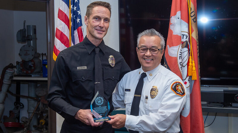 On Tuesday, November 12, 2024, County of Los Angeles Fire Department (LACoFD) Fire Fighter Specialist (FFS) Ryan Gennaro was honored as the Fire Prevention Division’s 32nd Annual Perpetual Award of Excellence recipient.