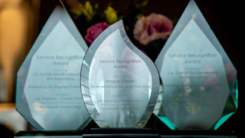 In honor of Women's History Month, County of Los Angeles Fire Department (LACoFD) Fire Captain Sheila Kelliher-Berkoh and Community Services Liaison (CSL) Megan Currier were recognized at the 2nd Annual International Women’s Day Luncheon on Wednesday, March 5, 2025.